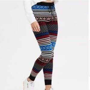 American Eagle Outfitters Women Multi Colored Winter Sweater Legging Size Medium